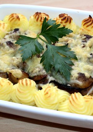 Burgonya ágyon sült gomba recept fotója