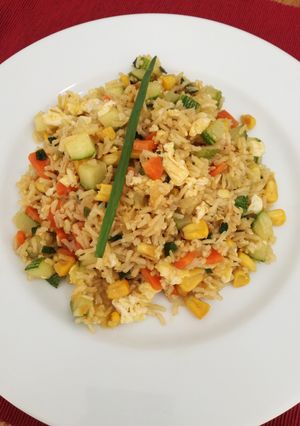 Una foto de Arroz con vegetales