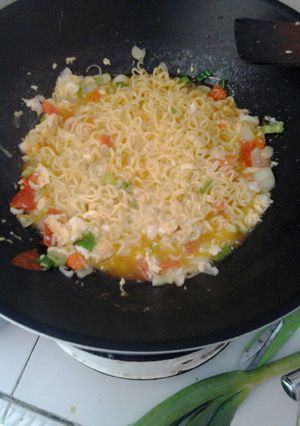 Foto resep mie merah bumbu pedas