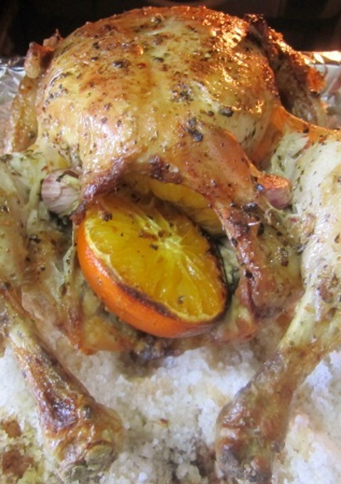 Una foto de Pollo saludable al horno y a la sal