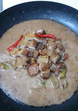 A picture of Bicol Express with Crispy Pork Belly.