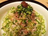 Okra and Natto Soba with Grated Daikon (served cold)