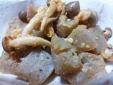 Konnyaku Mushrooms with Miso Oyster Sauce
