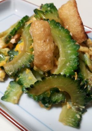 A picture of Goya (Bitter Melon) Champuru.