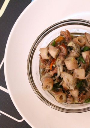 Foto resep Cumi asin saos tiram pedas