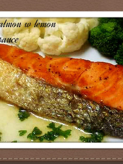Foto resep Steak salmon w lemon butter sauce