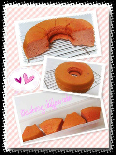 Foto resep strawberry chiffon cake 17cm