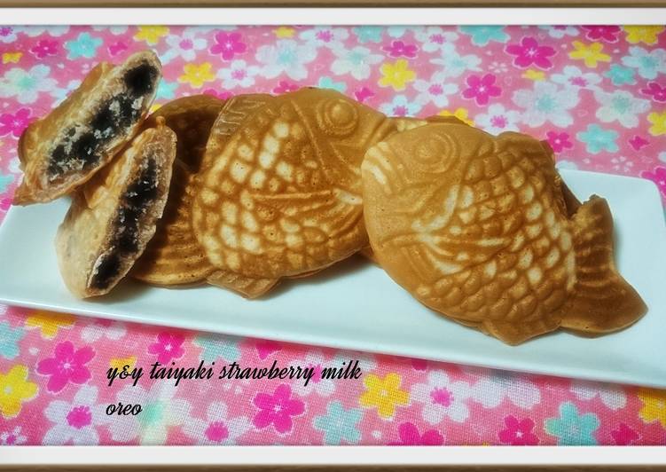 Resep Taiyaki strawberry milk oreo Anti Gagal