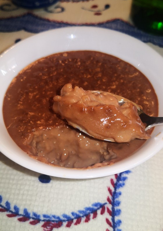 Una foto de Arroz con leche de chocolate🍚