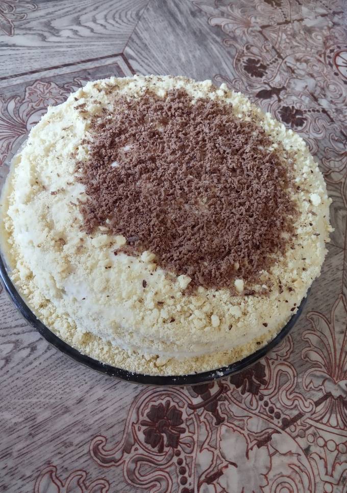 Торт на сковороді із заварним кремом🍰
