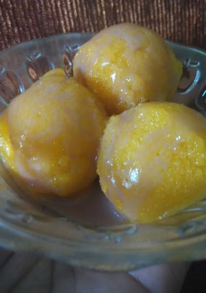 Foto resep Sorbet Mangga siram fla coklat