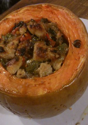 Una foto de Calabaza rellena 