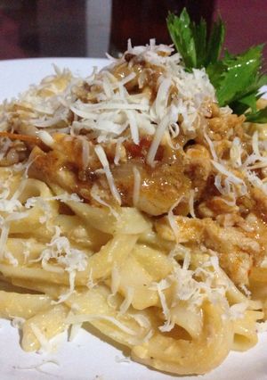 Foto resep feutticini filet ayam with caos kilat