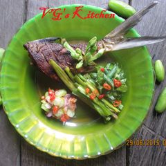 A picture of MILKFISH GRILLED with LEMON SAUCE (Mbohi Dungga Uta Londe).