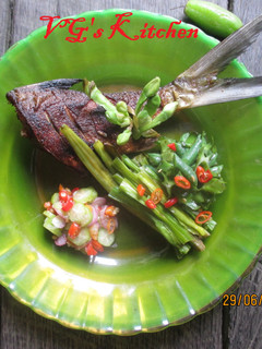 A picture of MILKFISH GRILLED with LEMON SAUCE (Mbohi Dungga Uta Londe).