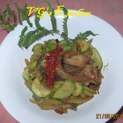 A picture of SAUTÉED WILD CUCUMBER (Sayur Lepang).
