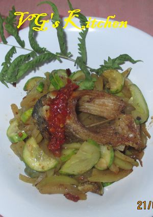 A picture of SAUTÉED WILD CUCUMBER (Sayur Lepang).