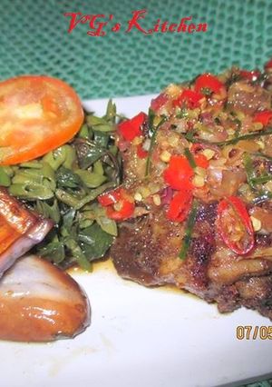 A picture of GRILLED CHICKEN SAMBAL MATAH (Ayam Bakar Sambal Matah).