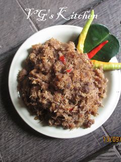 A picture of Coconut Sambal with Mature Tempeh (SAMBAL JENGGOT).