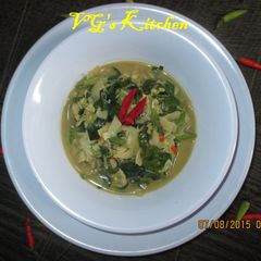 A picture of Melinjo Leaves with Coconut Milk (SAYUR GANEMO).