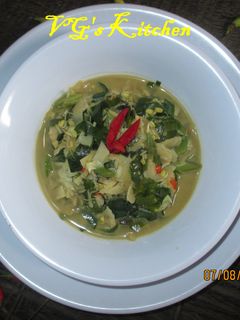A picture of Melinjo Leaves with Coconut Milk (SAYUR GANEMO).