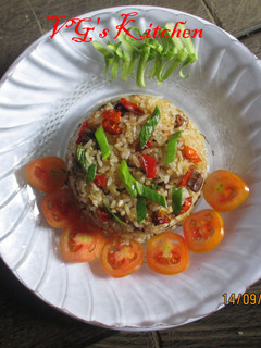 A picture of Salted Fish Fried Rice (NASI GORENG IKAN ASIN).