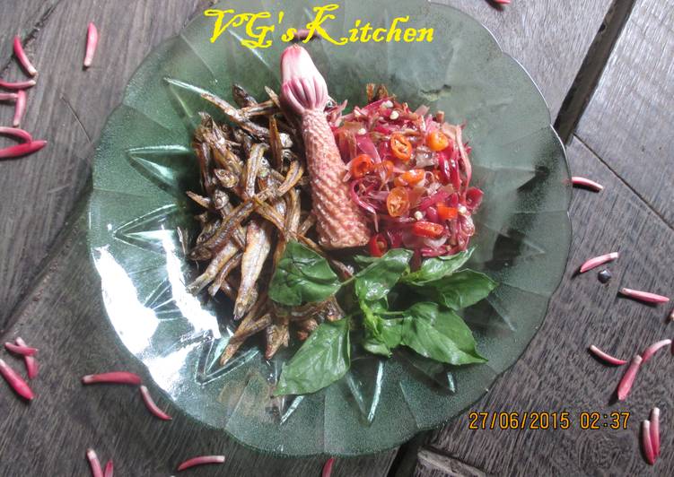 Recipe of Perfect ANCHOVY SAMBAL GINGER FLOWER (Gerang Sambal Bongkot)