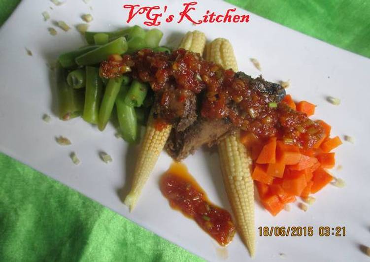 Recipe of Favorite Steamed Fish with Sambal (IKAN KUKUS)