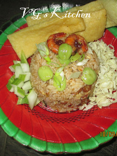 A picture of Fried Rice with Stink Bean (NASI GORENG PETE).