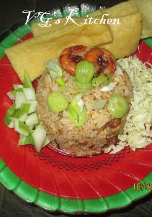A picture of Fried Rice with Stink Bean (NASI GORENG PETE).