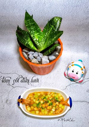 Hình của món Tôm sốt dưa lưới cho bé.