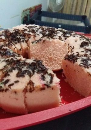 Foto resep bolu kukus lembut rasa srowberry