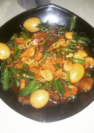 Foto resep Oseng kapatepu (kacang panjang telur puyuh)