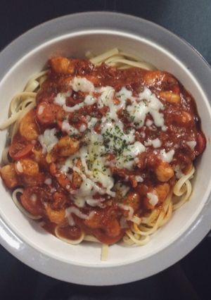 Foto resep Spaghetti Seafood Bolognese 