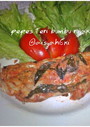Foto resep Pepes teri bumbu rujak