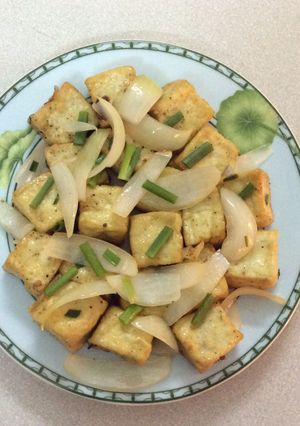 Hình của món Đậu phụ rang muối.
