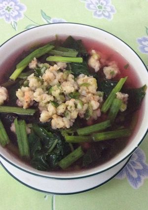 Hình của món Canh rau dền tôm tươi.