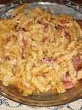 Tirabuzones (fideos con panceta y queso azul)