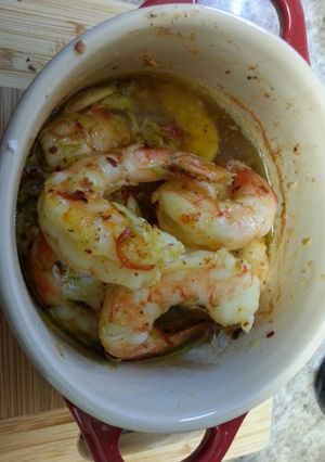 Una foto de Gambas con ají