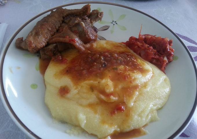 Stewed chicken Creole (organic) with polenta