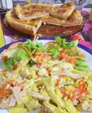 Revuelto gramajo con ensalada