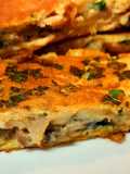 Omelette con vegetales y jamón