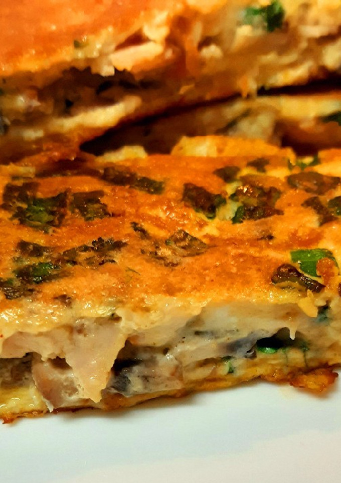 Una foto de Omelette con vegetales y jamón