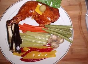 Una foto de Pollo de campo braseado con salsa barbacoa