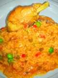 Guiso de pollo con arroz al disco de arado