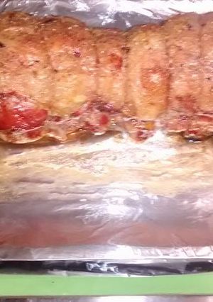 Una foto de Vacio de cerdo relleno con zanahorias baby
