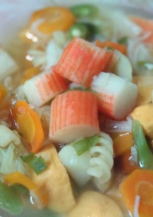 Foto resep Crab Stick and shrimp ball soup (ala indonesia)