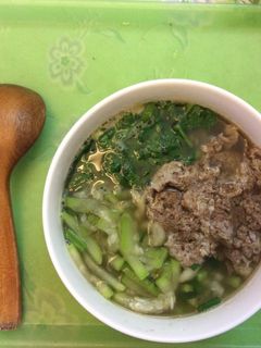 Hình của món Cua nấu bầu.