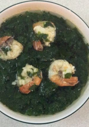 Hình của món Canh rau bồ ngót tôm.