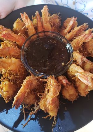 Una foto de Langostinos empanados con Coco